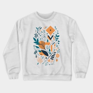 Bohemian Style Floral Shapes - Flowers Crewneck Sweatshirt